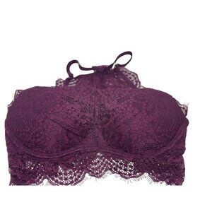 NWT PINK by Victoria’s Secret Push-Up Bralette – Purple Floral Lace Padded XS/TP